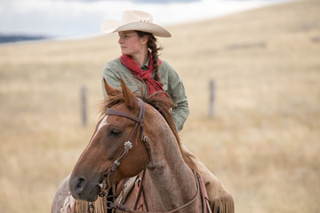 Cowgirl On Horse