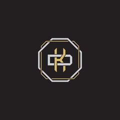 Initial letter overlapping interlock logo monogram line art style