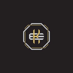 Initial letter overlapping interlock logo monogram line art style