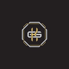 Initial letter overlapping interlock logo monogram line art style