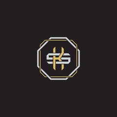 Initial letter overlapping interlock logo monogram line art style