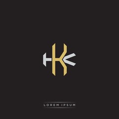 Fototapeta premium Initial letter overlapping interlock logo monogram line art style