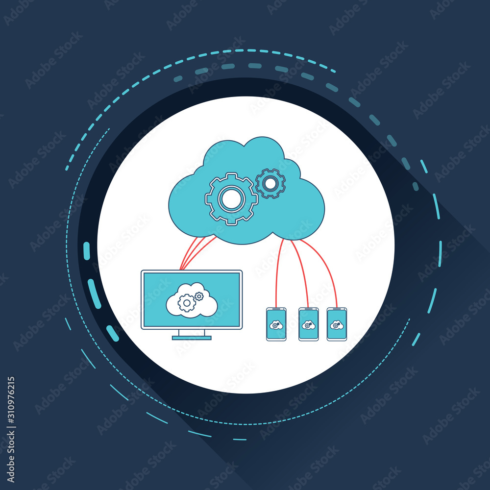 Poster business cloud computing. modern vector illustration for web design.