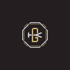 Obraz premium Initial letter overlapping interlock logo monogram line art style