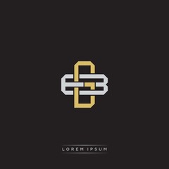 Obraz premium Initial letter overlapping interlock logo monogram line art style