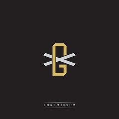 Obraz premium Initial letter overlapping interlock logo monogram line art style