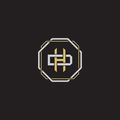 Initial letter overlapping interlock logo monogram line art style