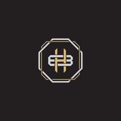 Obraz premium Initial letter overlapping interlock logo monogram line art style