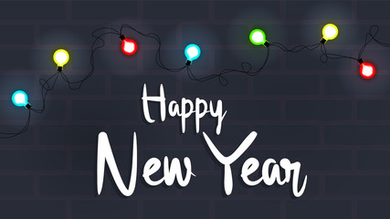backgroun happy new year with light lamp