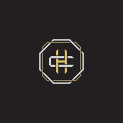 Obraz premium Initial letter overlapping interlock logo monogram line art style