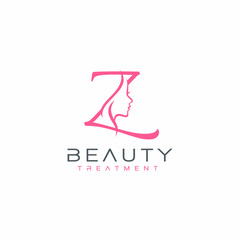 Letter Z beauty Face Logo Design Vector Icon