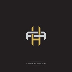 Initial letter overlapping interlock logo monogram line art style