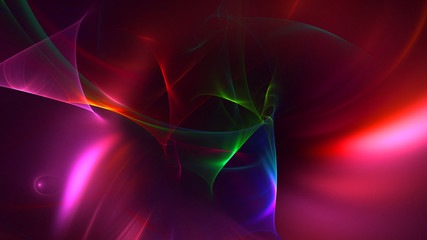 3D rendering abstract red fractal light background