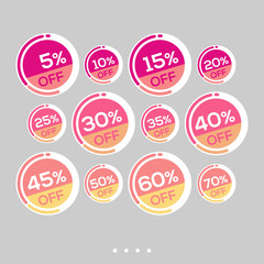 Set of sale stickers. Colorful abstract design.