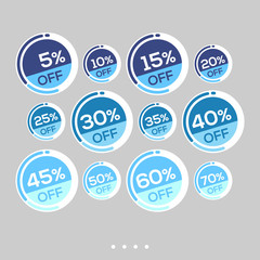 Set of sale stickers. Colorful abstract design.