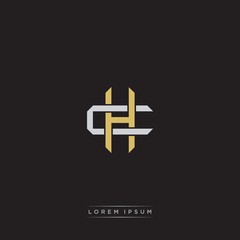 Initial letter overlapping interlock logo monogram line art style