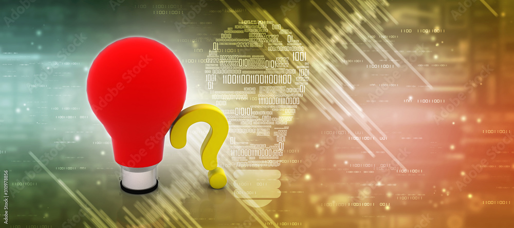Poster 3d rendering question mark