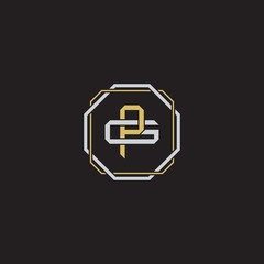 Obraz premium Initial letter overlapping interlock logo monogram line art style