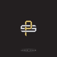 Fototapeta premium Initial letter overlapping interlock logo monogram line art style