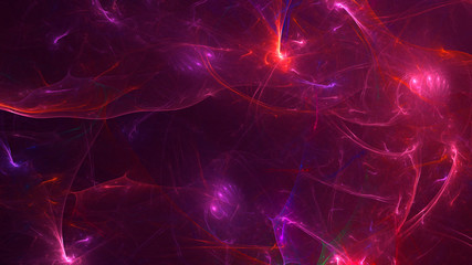 3D rendering abstract red fractal light background