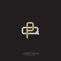 Obraz premium Initial letter overlapping interlock logo monogram line art style