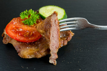 fresh tasty meat steak from the pig