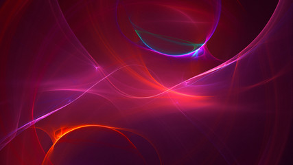 3D rendering abstract red fractal light background