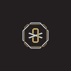 Obraz premium Initial letter overlapping interlock logo monogram line art style