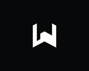 Creative and Minimalist Letter WD Logo Design Icon, Editable in Vector Format in Black and White Color	