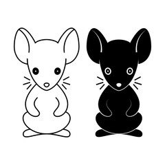 Rat, Mouse icon, symbol of the year, Chinese zodiac sign, vector illustration