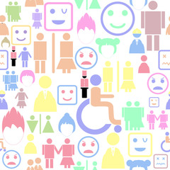 person seamless pattern background icon.