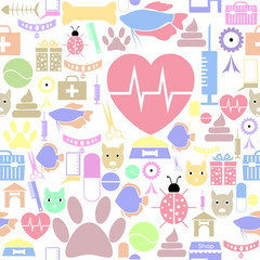 pets seamless pattern background icon.