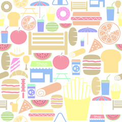 picnic seamless pattern background icon.