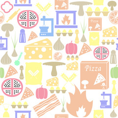 pizza seamless pattern background icon.