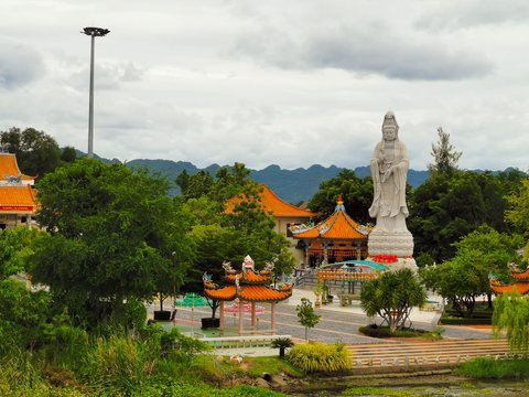 Guan Yin Shrine in Kanchanaburi, Thailand - 25 JULY 2019