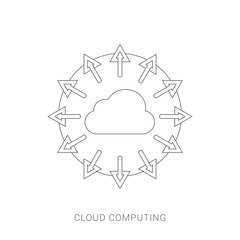 Cloud computing icon flat design
