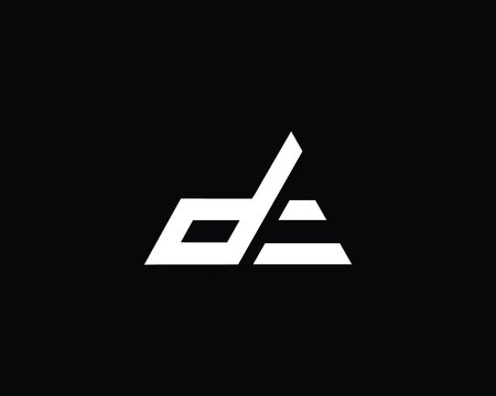 Creative and Minimalist Letter DE DF Logo Design Icon, Editable in Vector Format in Black and White Color	