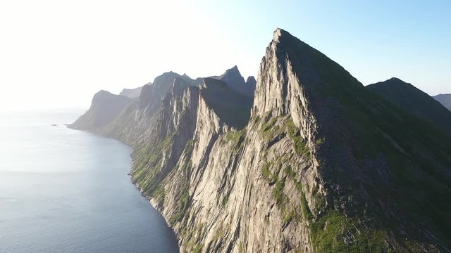 Famous Segla Peak striking out of a Fjord in Senja, Norway