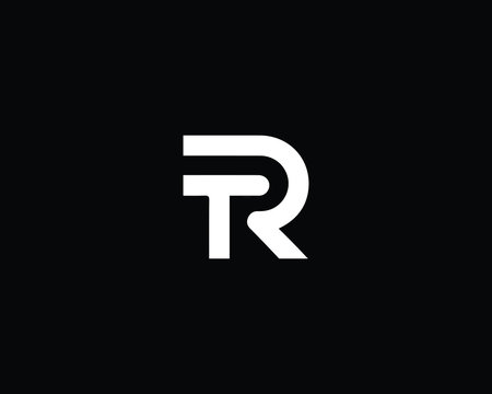Creative and Minimalist Letter TR RT Logo Design Icon, Editable in Vector Format in Black and White Color	