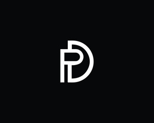 Obraz premium Creative and Minimalist Letter PD Logo Design Icon, Editable in Vector Format in Black and White Color 