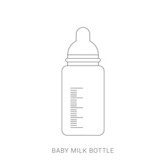 Feeding baby bottle icon. Flat illustration