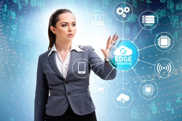 Businessman in edge and fog computing concept
