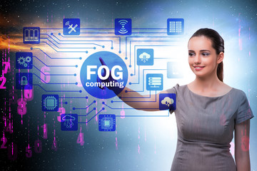 Businessman in edge and fog computing concept
