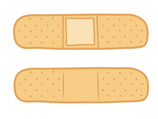 Hand drawn cartoon plaster isolated on white background. Vector illustration