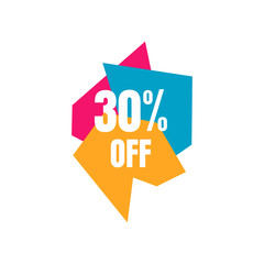 30% off Sale 30 percent Discount Marketing Promotional Poster Banner Design Vector Illustration