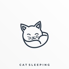 Cat Slipping Illustration Vector Template