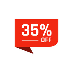 35% off Sale 35 percent Discount Marketing Promotional Poster Banner Design Vector Template