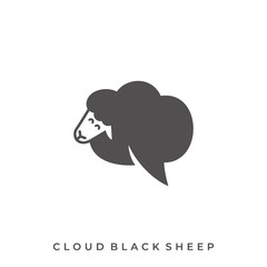 Cloud Black Sheep Illustration Vector Template