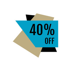 40% off Sale Creative Design 40 percent Discount Marketing Promotional Poster Banner Vector Template