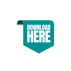 Download Here Button Stylist Text Rounded Rectangular Shape with Download Sign Vector Symbol